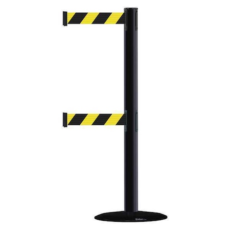 Tensabarrier Barrier Post with Belt, 7 1/2 ft Length, 38 in Post Height, No Legend 889T2B-33-33-STD-NO-D4X-C