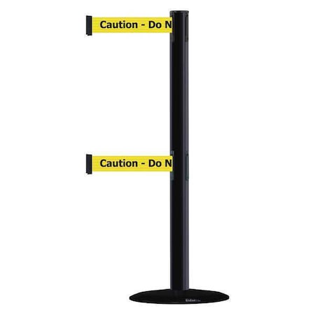 Tensabarrier Barrier Post with Belt, 7 1/2 ft Length, 38 in Post Height, Caution Do Not Enter 889T2B-33-33-STD-NO-YAX-C
