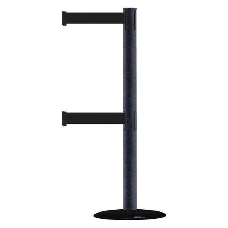 Tensabarrier Barrier Post with Belt, 7 1/2 ft Length, 38 in Post Height, No Legend 889T2B-33-89-STD-NO-B9X-C
