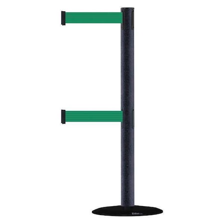 Tensabarrier Barrier Post with Belt, 7 1/2 ft Length, 38 in Post Height, No Legend 889T2B-33-89-STD-NO-G6X-C