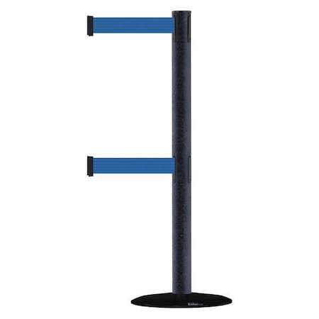 Tensabarrier Barrier Post with Belt, 7 1/2 ft Length, 38 in Post Height, No Legend 889T2B-33-89-STD-NO-L5X-C