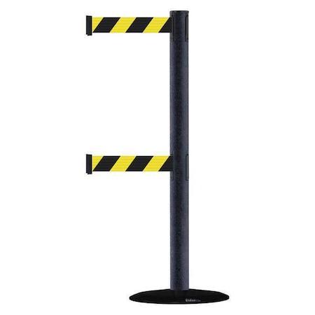 Tensabarrier Barrier Post with Belt, 7 1/2 ft Length, 38 in Post Height, No Legend 889T2B-33-89-STD-NO-D4X-C