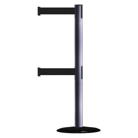 Tensabarrier Barrier Post with Belt, 7 1/2 ft Length, 38 in Post Height, No Legend 889T2B-33-73-STD-NO-B9X-C