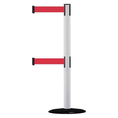 Tensabarrier Barrier Post with Belt, 7 1/2 ft Length, 38 in Post Height, No Legend 889T2B-33-32-STD-NO-R5X-C
