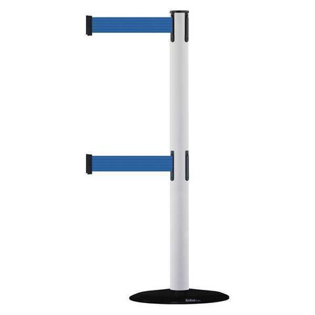 Tensabarrier Barrier Post with Belt, 7 1/2 ft Length, 38 in Post Height, No Legend 889T2B-33-32-STD-NO-L5X-C