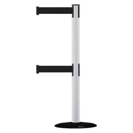 Tensabarrier Barrier Post with Belt, 7 1/2 ft Length, 38 in Post Height, No Legend 889T2B-33-32-STD-NO-B9X-C