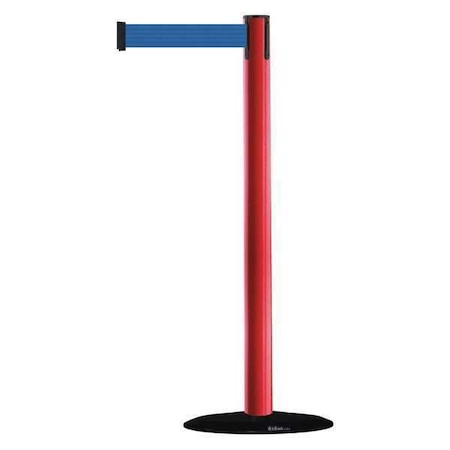 Tensabarrier Barrier Post with Belt, 7 1/2 ft Length, 38 in Post Height, No Legend 875-21-STD-NO-L5X-C
