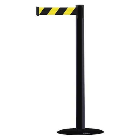 Tensabarrier Barrier Post with Belt, 7 1/2 ft Length, 38 in Post Height, No Legend 875-33-STD-NO-D4X-C