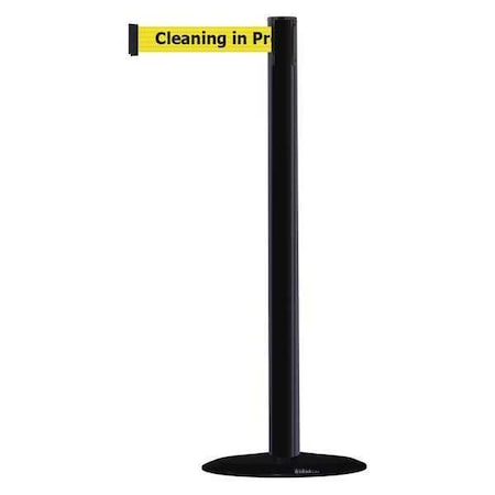 Tensabarrier Barrier Post with Belt, 7 1/2 ft Length, 38 in Post Height, Cleaning in Progress 875-33-STD-NO-YCX-C
