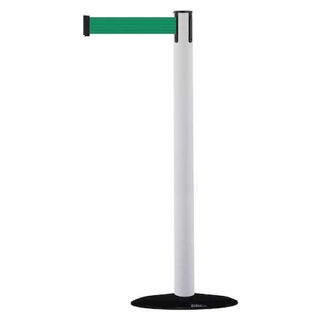 Tensabarrier Barrier Post with Belt, 7 1/2 ft Length, 38 in Post Height, No Legend 875-32-STD-NO-G6X-C