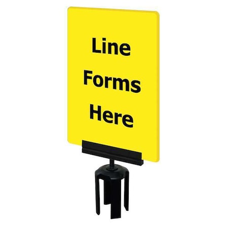 Tensabarrier Acrylic Sign, Yellow, Line Forms Here S17-P-35-7X11-V-HDSB-1701-33