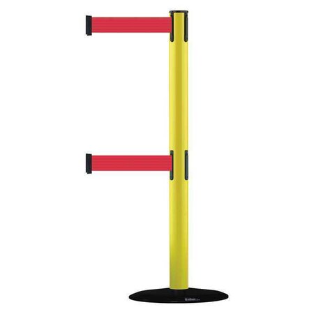 Tensabarrier Barrier Post with Belt, 7 1/2 ft Length, 38 in Post Height, No Legend 889T2B-33-35-STD-NO-R5X-C