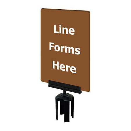 Tensabarrier Acrylic Sign, Brown, Line Forms Here S17-P-46-7X11-V-HDSB-1701-33