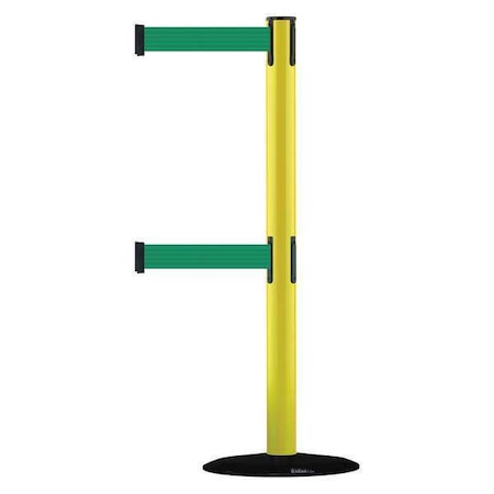 Tensabarrier Barrier Post with Belt, 7 1/2 ft Length, 38 in Post Height, No Legend 889T2B-33-35-STD-NO-G6X-C