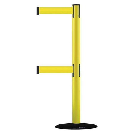Tensabarrier Barrier Post with Belt, 7 1/2 ft Length, 38 in Post Height, No Legend 889T2B-33-35-STD-NO-Y5X-C