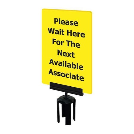 Tensabarrier Acrylic Sign, Yellow S15-P-35-7X11-V-HDSB-1701-33