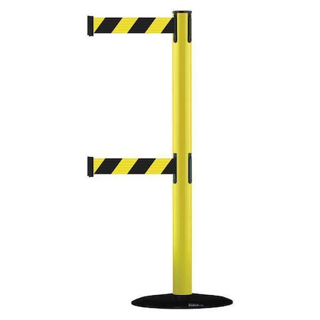 Tensabarrier Barrier Post with Belt, 7 1/2 ft Length, 38 in Post Height, No Legend 889T2B-33-35-STD-NO-D4X-C