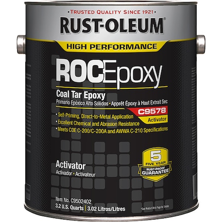 Rust-Oleum Coal Tar Epoxy Activator, Clear, Semi-Gloss, 1 gal C9502402