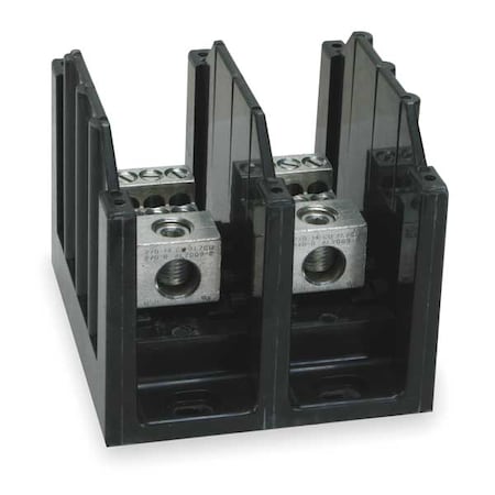 Eaton Bussmann Power Distribution Block, Open, 2 Pole, 175 A Copper, 600 V AC/DC 16321-2