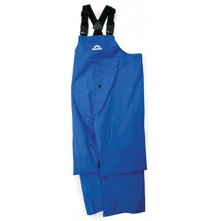 Zoro Select Rain Bib Overall, Polyester, 29 1/2 in Inseam, 35 to 37 in Waist, Blue, M 3XPU7