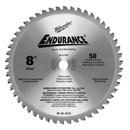 Milwaukee Tool 8 in Thin Metal & Stainless Cutting Circular Saw Blade (5/8 in Arbor) 48-40-4520