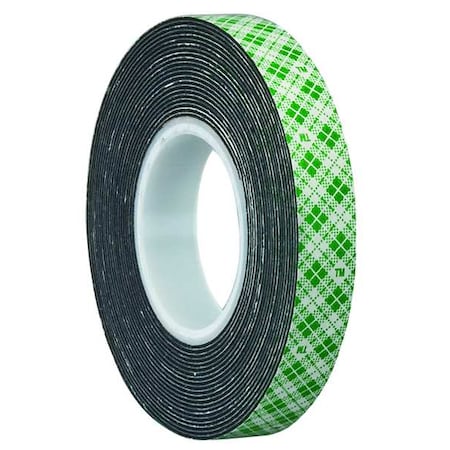 3M Double-Sided Foam Tape, 1/2 in W, 5 yd L, 1/32 in, Polyurethane Foam, Double-Sided 4052
