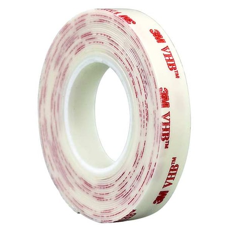 3M Foam Tape, White, 5 yd L, 1/2 in W 4930