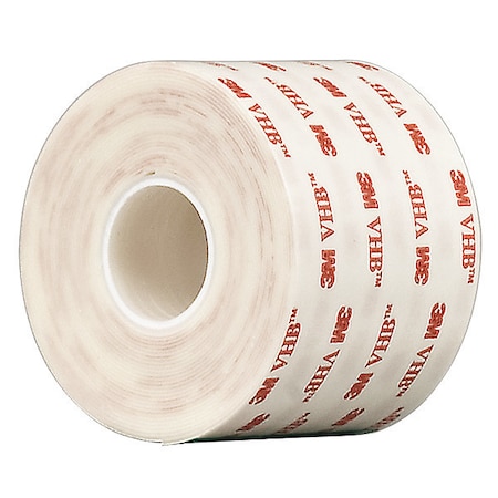 3M Double-Sided Foam Tape, 2 in W, 5 yd L, 1/32 in, Acrylic Foam, Double-Sided 4930