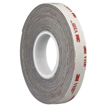 3M Foam Tape, Gray, 5 yd L, 1/2 in W 4941