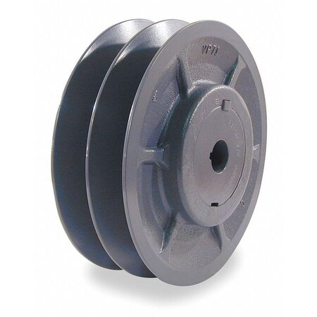 Zoro Select V-Belt Pulley, 7/8"VrPitch, 3.35"OD, Iron 3X509