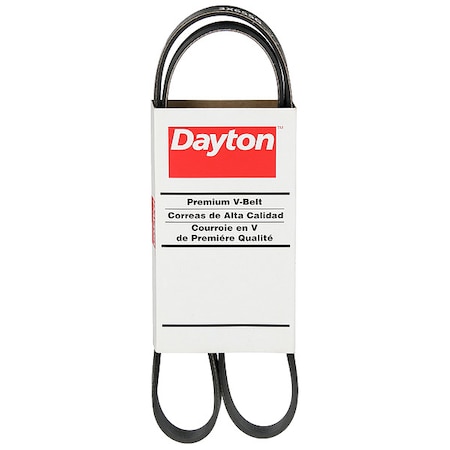 Dayton 460J6 Micro Ribbed V-Belt, 46" Outside Length, 9/16" Top Width, 0.16" Thickness, 6 Ribs 3X655