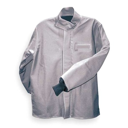 Salisbury FR Jacket, 40 cal/sq cm, 3XL, 7 oz Flame Resistant Cotton, Zipper Closure ACC4032GY3X