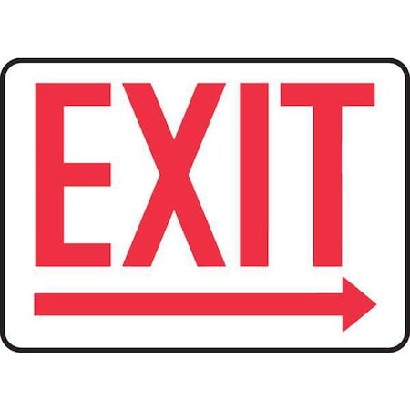 Accuform Exit Sign, Vinyl, 14" W, 10" H, Exit (Arrow Right), White MADC534VS