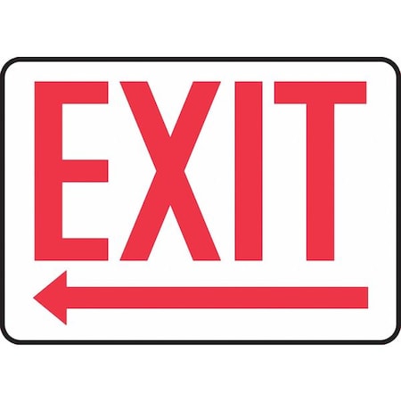 Accuform Exit Sign, Vinyl, 14" W, 10" H, Exit (Arrow Left), White MADC532VS