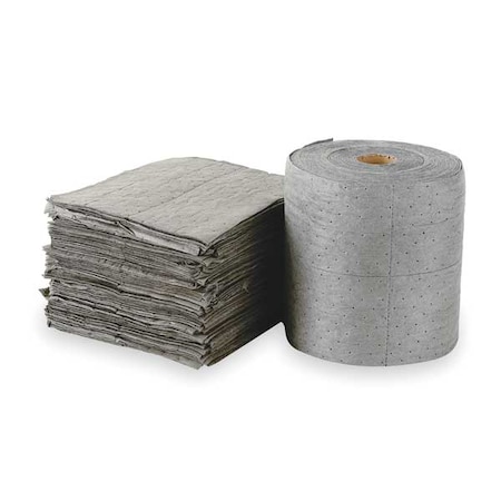 Evolution Sorbent Products Absorbent Pad, 30 gal, Universal, Gray, Polypropylene, 100 PK 1(MB)GPF15/18