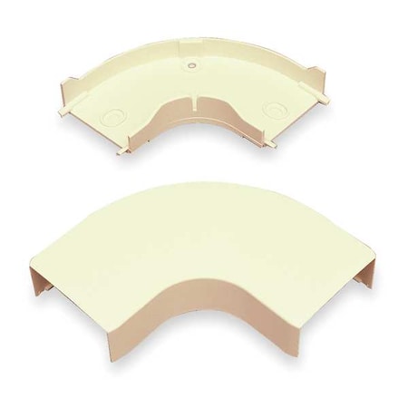 Legrand 90 Deg Flat Elbow Raceway, PN03 Series, 1 Channel, 0.81 ft W, 1/2 in H, 2.68 in L, Ivory PN03F11V