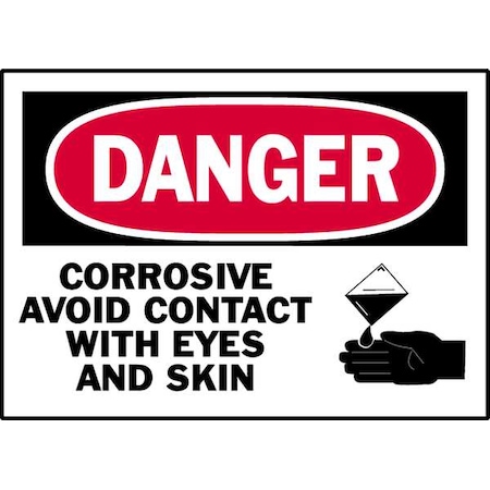 Brady Warning Label, 3 1/2 in H, 5 in W, Polyester, Horizontal Rectangle, English, 86123, PK5 86123