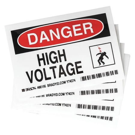 Brady Equipment Label, 5 In. W, PK5, 86195 86195
