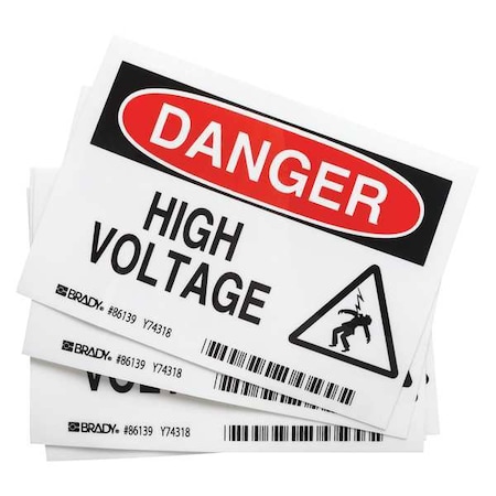 Brady Equipment Label, 5 In. W, PK5, 86139 86139