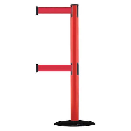 Tensabarrier Barrier Post with Belt, 7 1/2 ft Length, 38 in Post Height, No Legend 889T2B-33-21-STD-NO-R5X-C