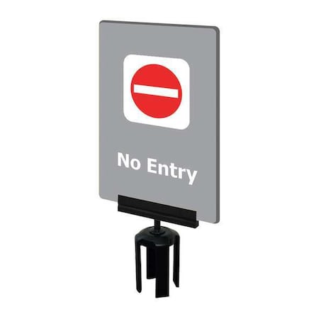 Tensabarrier Acrylic Sign, Gray, No Entry S14-P-36-7X11-V-HDSB-1701-33
