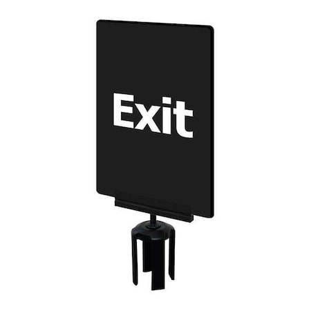 Tensabarrier Acrylic Sign, Black, Exit (Front), Exit Please Do Not Enter (Back) S03-P-33-7X11-V-HDSB-1701-33