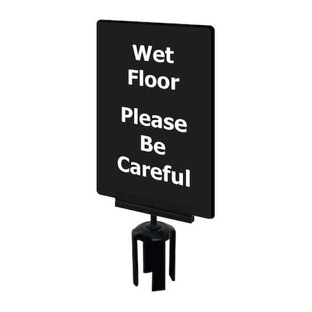Tensabarrier Acrylic Sign, Black, Wet Floor S08-P-33-7X11-V-HDSB-1701-33