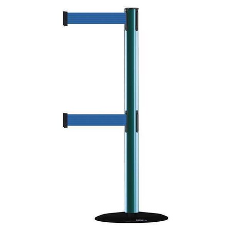 Tensabarrier Barrier Post with Belt, 7 1/2 ft Length, 38 in Post Height, No Legend 889T2B-33-28-STD-NO-L5X-C