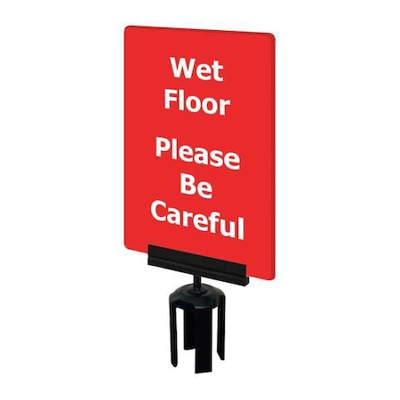 Tensabarrier Acrylic Sign, Red, Wet Floor S08-P-21-7X11-V-HDSB-1701-33