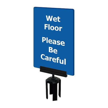 Tensabarrier Acrylic Sign, Blue, Wet Floor S08-P-23-7X11-V-HDSB-1701-33
