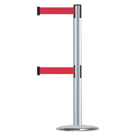 Tensabarrier Barrier Post with Belt, 7 1/2 ft Length, 38 in Post Height, No Legend 889T2U-1S-1S-STD-NO-R5X-C