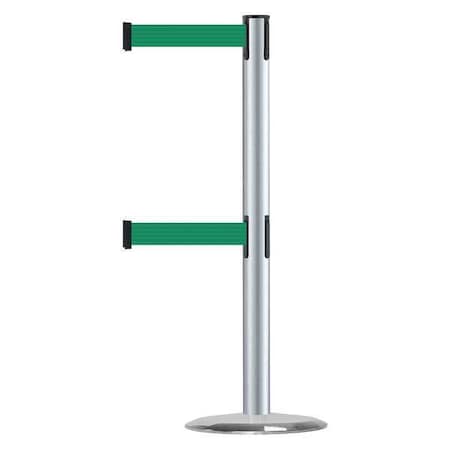 Tensabarrier Barrier Post with Belt, 7 1/2 ft Length, 38 in Post Height, No Legend 889T2U-1S-1S-STD-NO-G6X-C