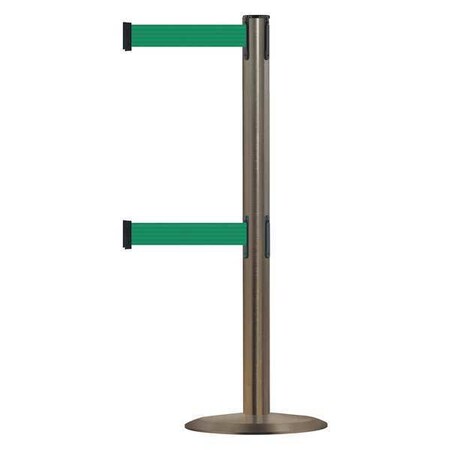 Tensabarrier Barrier Post with Belt, 7 1/2 ft Length, 38 in Post Height, No Legend 889T2U-3S-3S-STD-NO-G6X-C