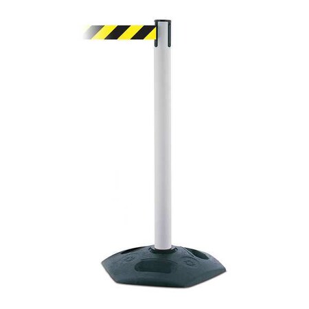 TENSABARRIER Barrier Post with Belt, PVC, White 886-32-STD-NO-D4X-C